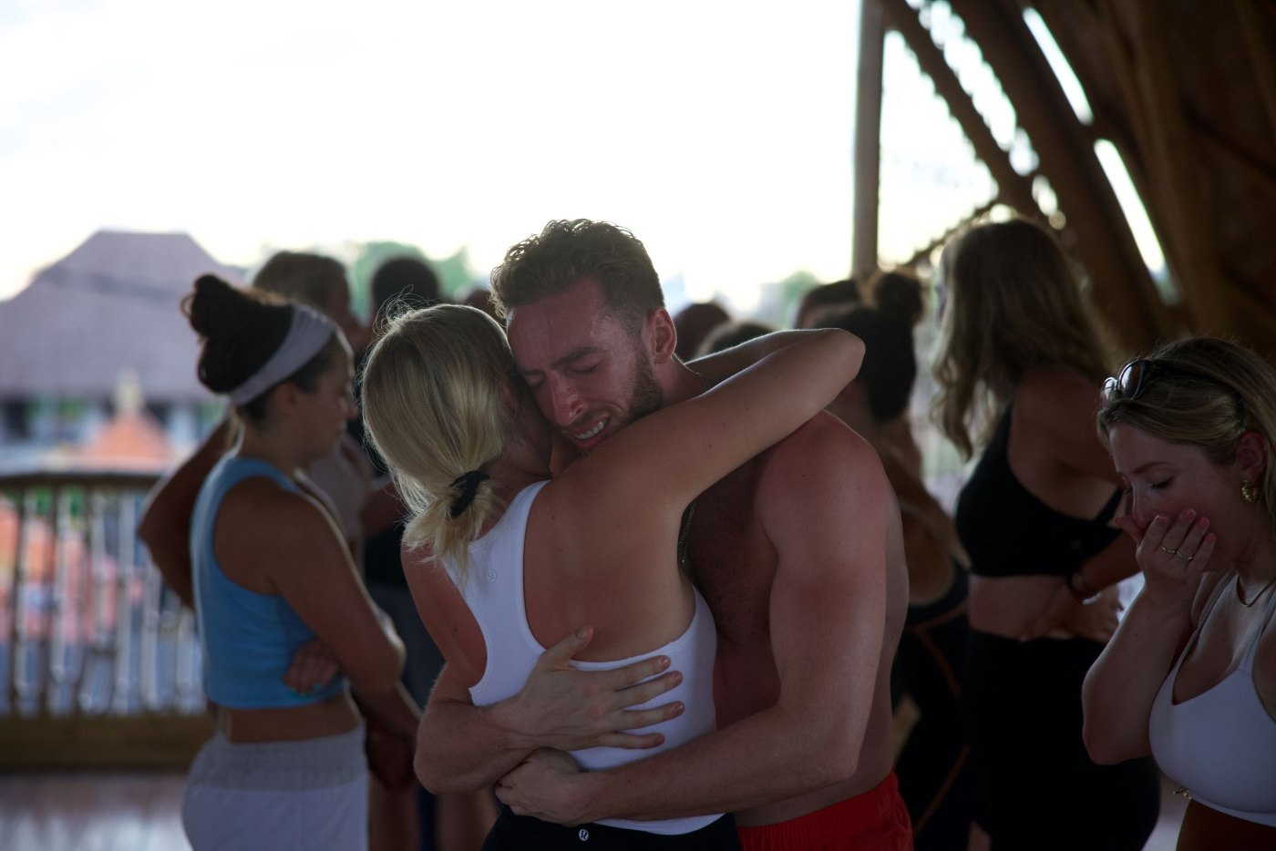 SYB travelers hugging at the end of the Bali trip